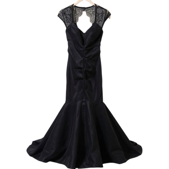 Cache Black Mermaid Gown Lace Back Formal Evening Prom Pageant Dress 0 - Picture 1 of 8